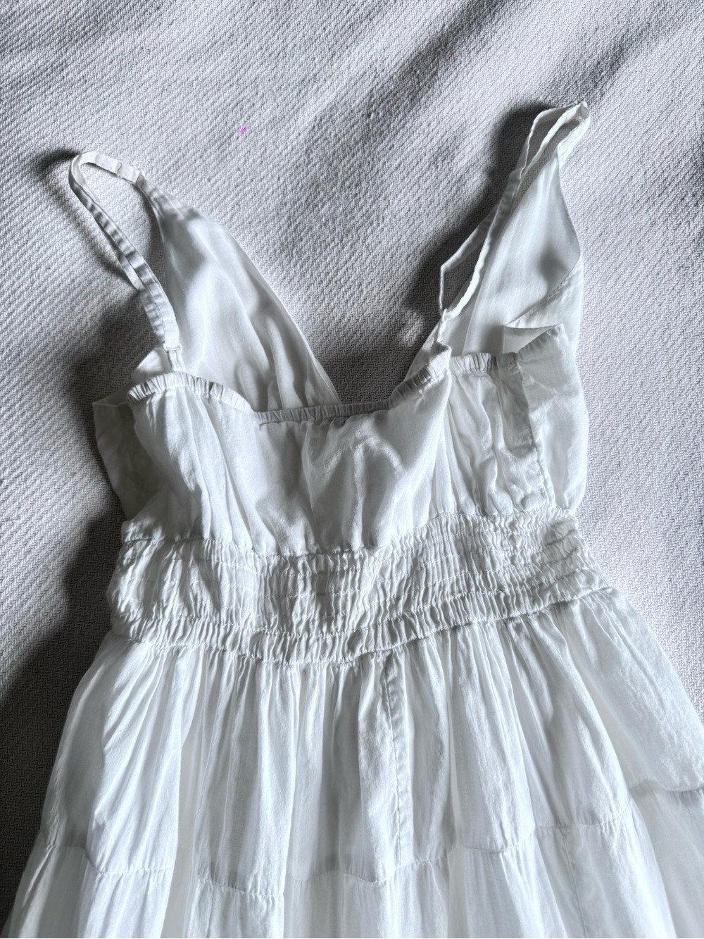 100% Cotton White Maxi Spaghetti Strap Dress Size Medium Made in India - Picture 6 of 7